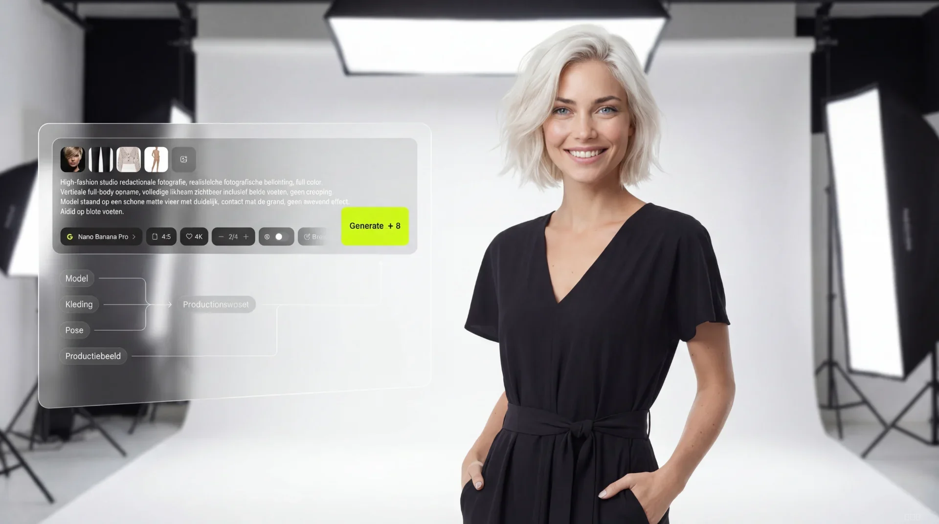 Post-Productie: Van AI-beeld naar webshop-klaar. Automatisch.